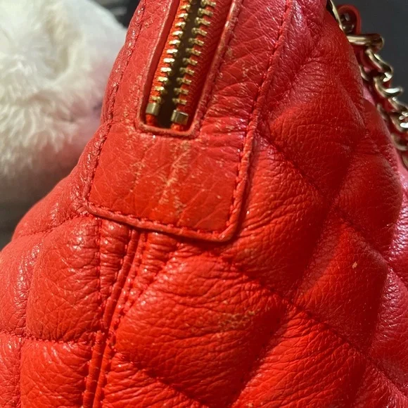 Kate Spade  Gold Coast Georgina  Marachino Red Quilted Leather Satchel Handbag - Picture 16 of 16